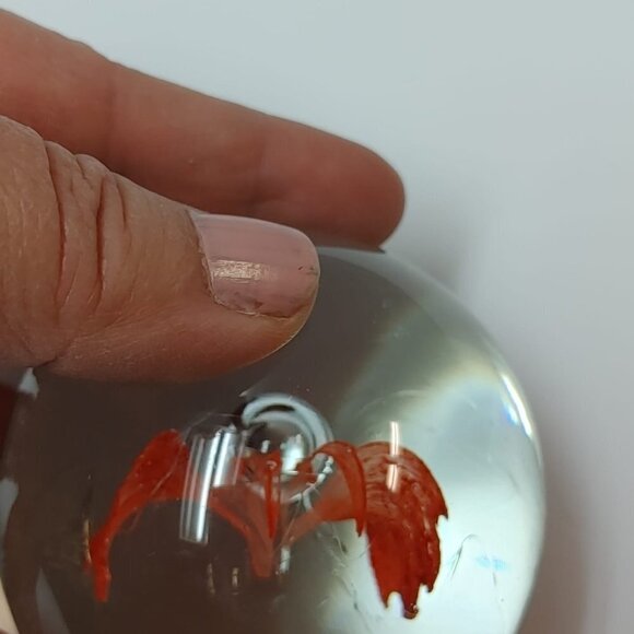 Vintage Red Butterfly Bubble Art Glass Handmade Paperweights - Read, Home Decor - Picture 2 of 9